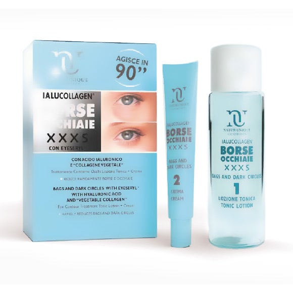Natur Unique Ialucollagen Borse/Occhiaie XXXS Lozione Tonica da 10 ml + Crema da 30 ml