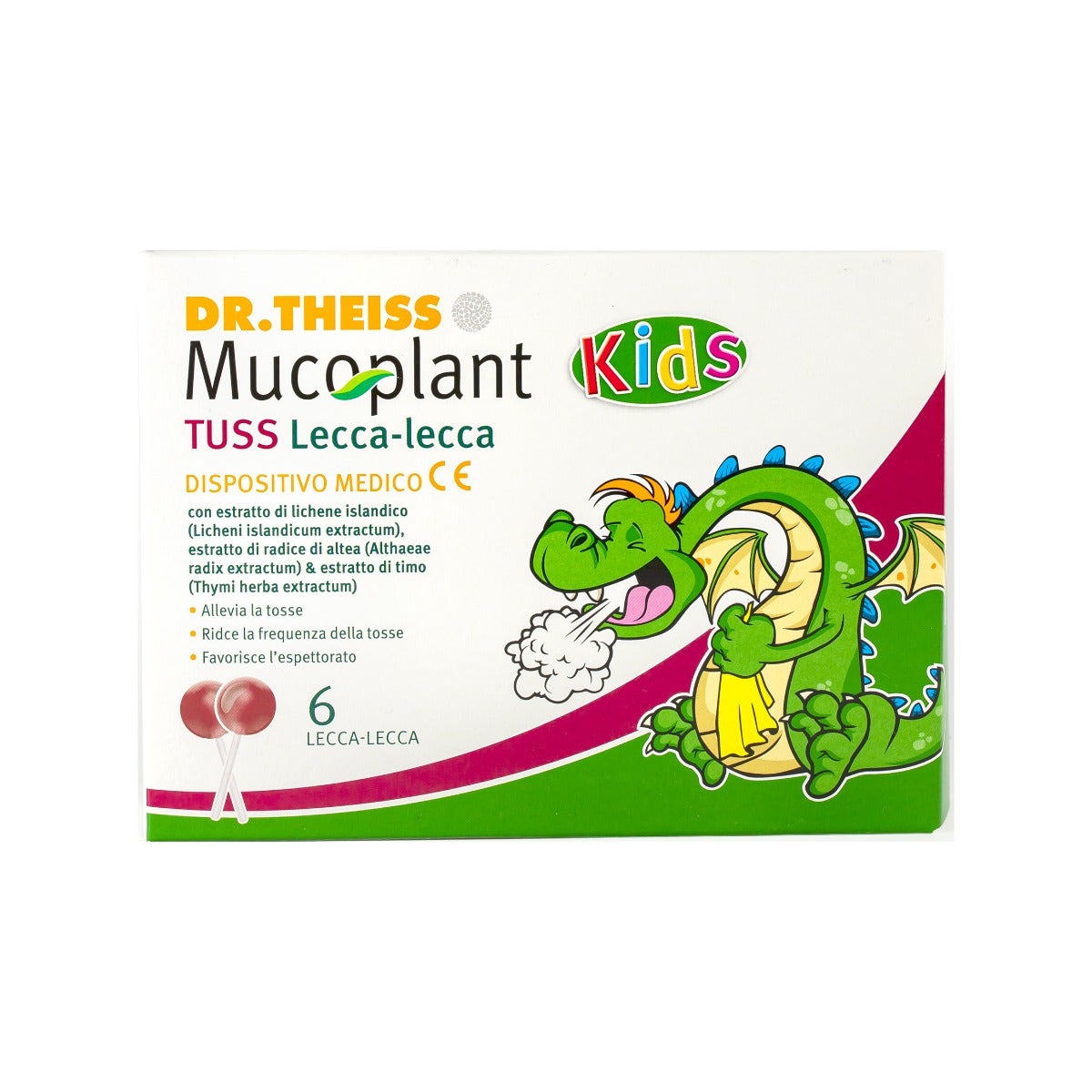 Dr Theiss Mucoplant Tuss Sucettes pour enfants 6 pièces
