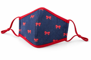 Masque de protection lavable pour adultes, motif jeans/rouge à nœuds, lot de 3