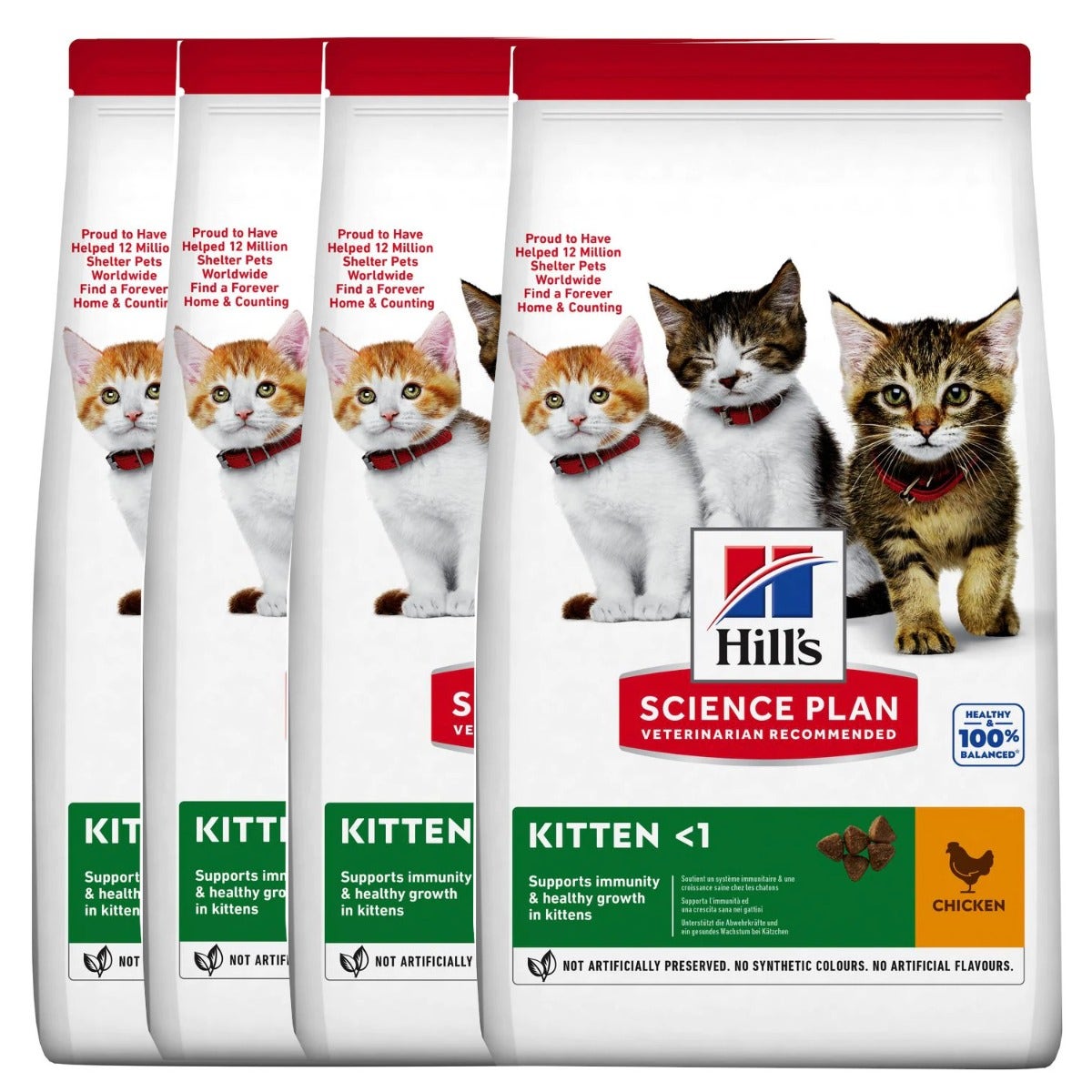 Hill's Science Plan Kitten <1 Cibo Secco Con Pollo Per Gattini 4 Sacchi Da 3kg Ciascuno