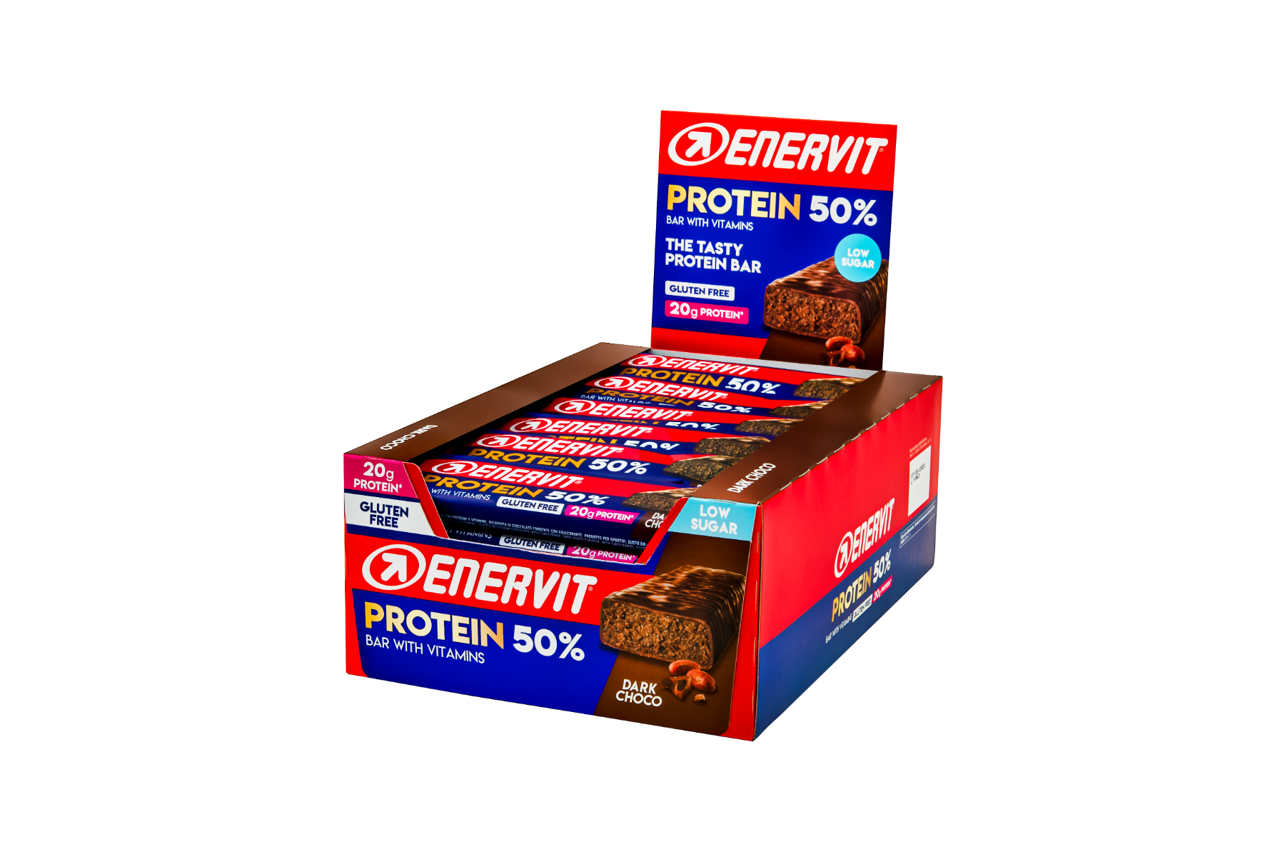 Barre protéinée Enervit 50 % chocolat noir, 30 barres de 40 g