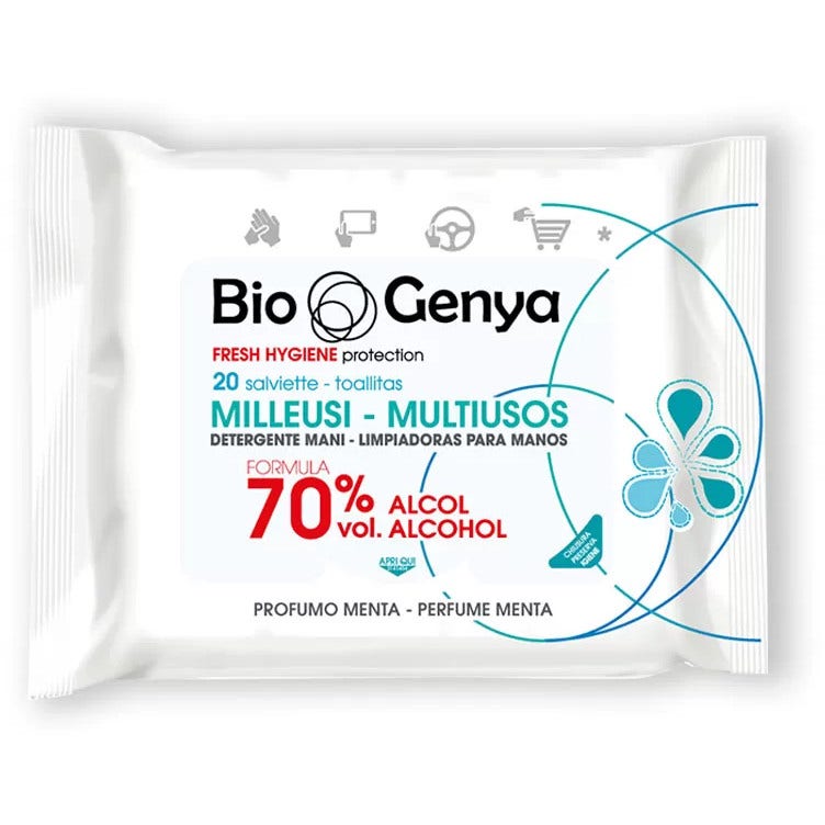 Biogenya Lingettes désinfectantes Milleusi 70 % d'alcool, 20 pièces