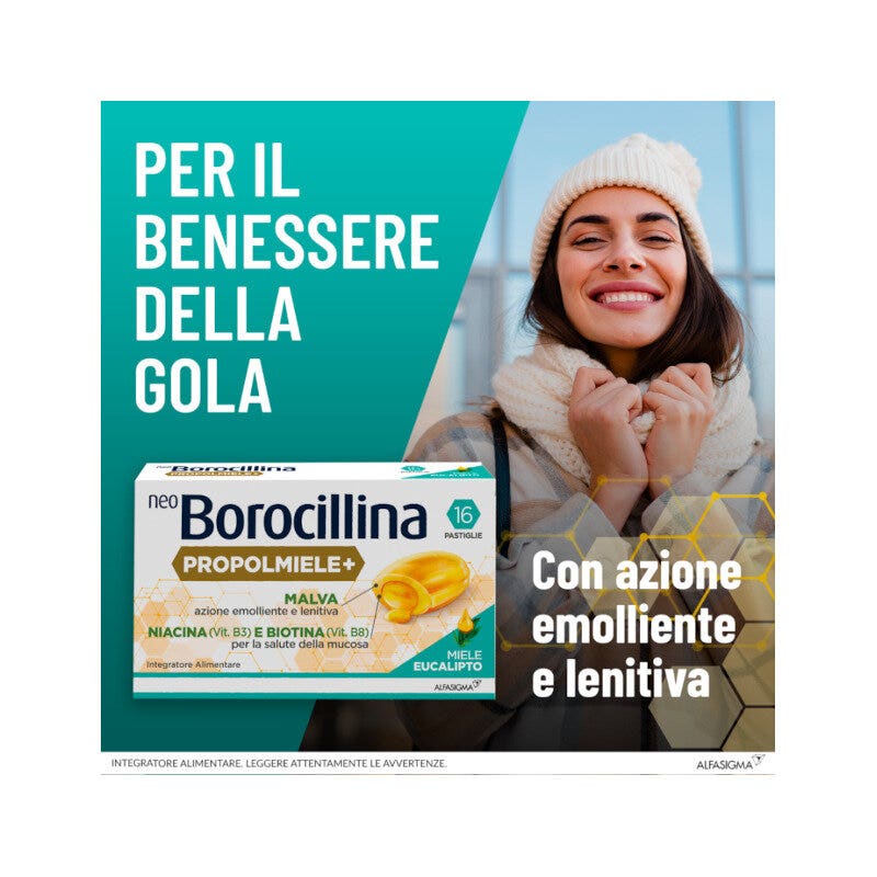 Neoborocillina Propolmiele + Miele/Eucalipto 16 Pastiglie