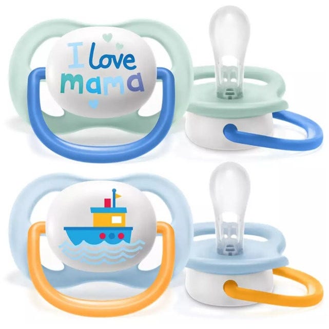 Philips Avent Tétine Ultra Air Mama/Boat Garçon 0-6 mois 2 pièces