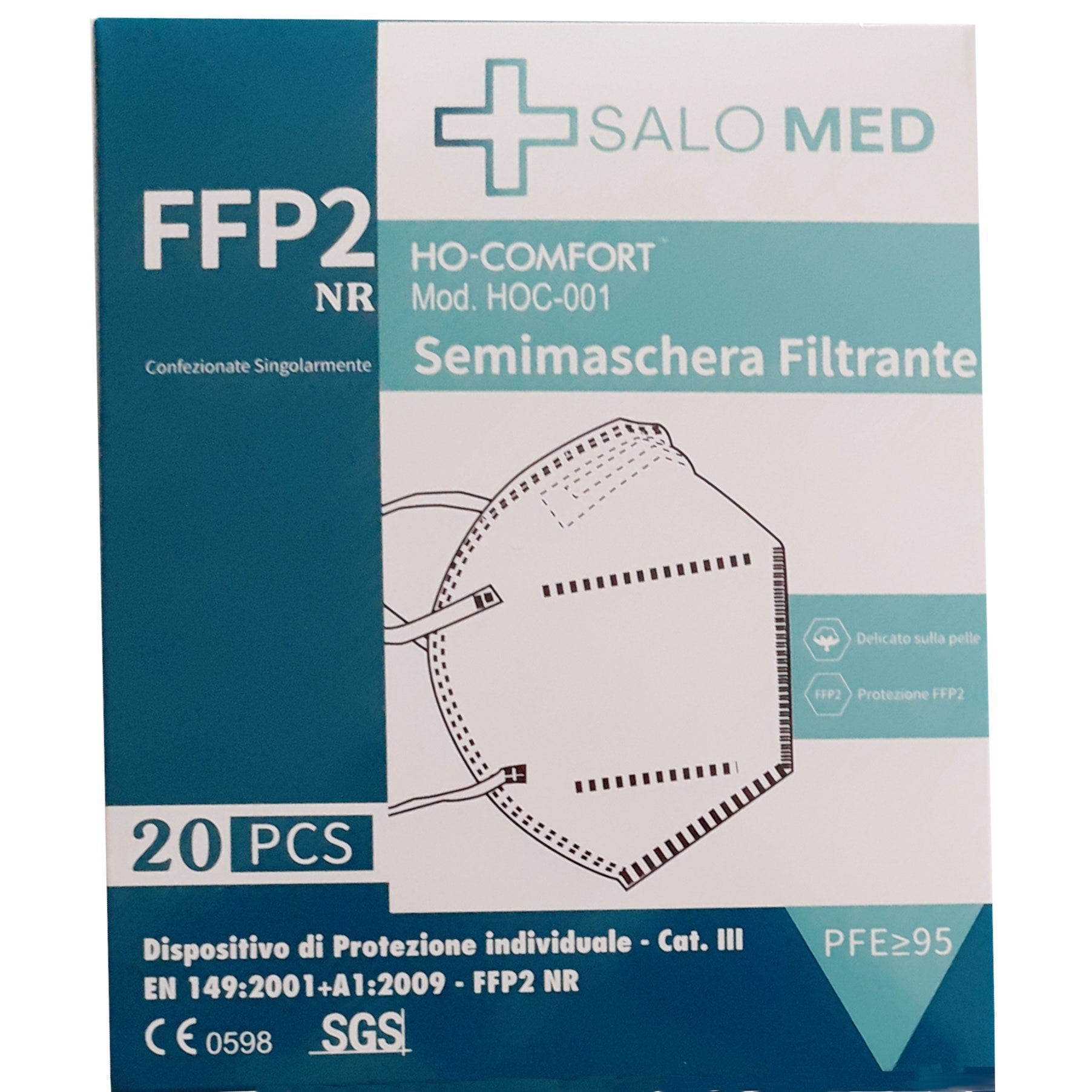 Salo Med Masque FFP2 Noir 20 pièces