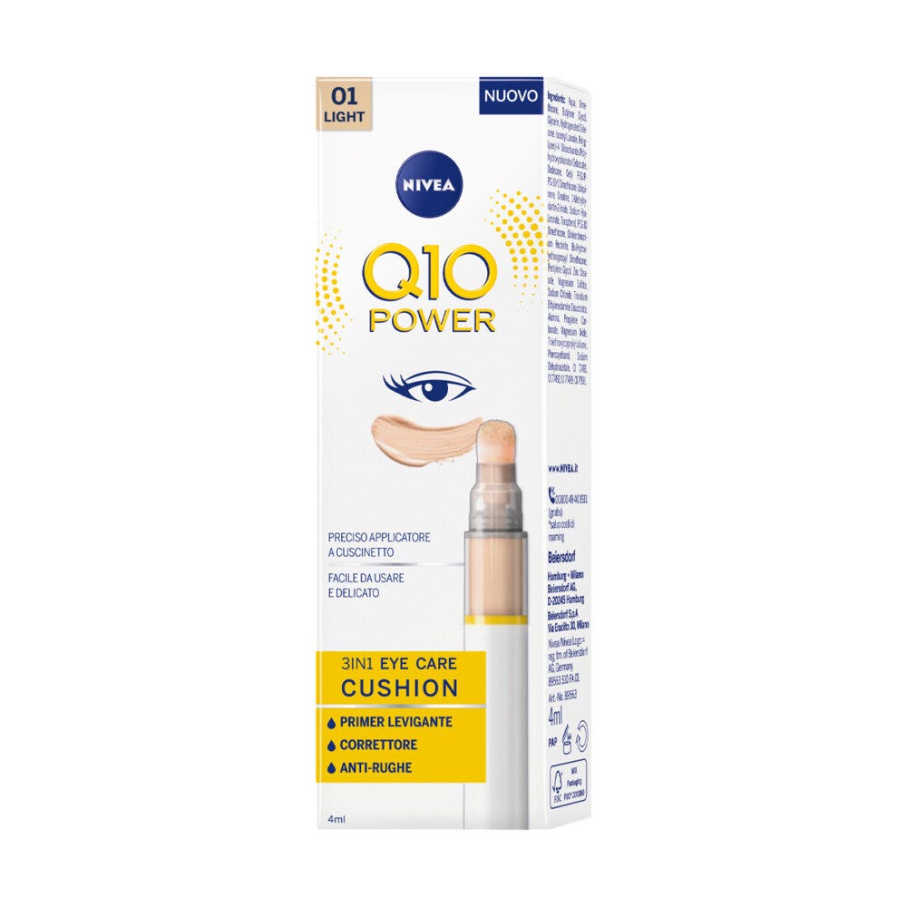 Nivea Q10 Power 3 en 1 Eye Care Cushion Crème Contour des Yeux Teintée et Hydratante 4 ml - 01 Light
