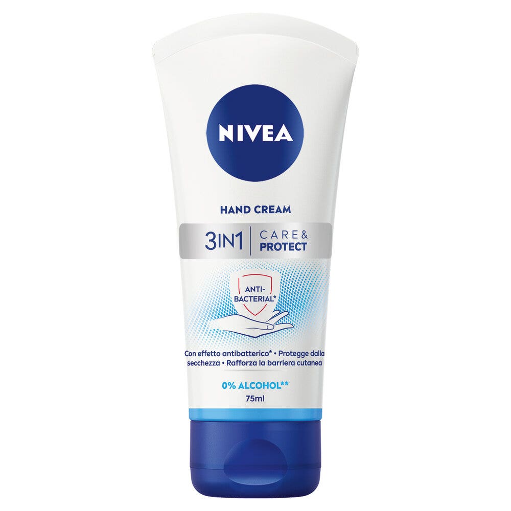 Nivea Crème pour les mains 3 en 1 Care & Protect à effet antibactérien Crème antibactérienne pour les mains 75 ml