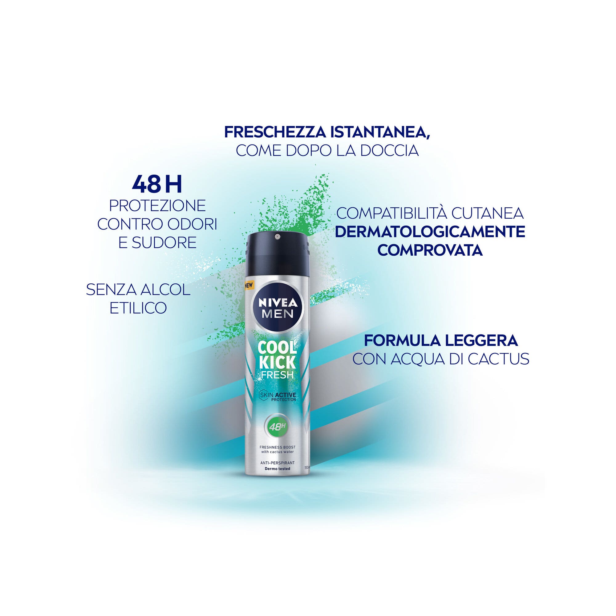 Nivea Men Cool Kick Fresh Déodorant anti-transpirant en spray pour 48 h de fraîcheur 150 ml