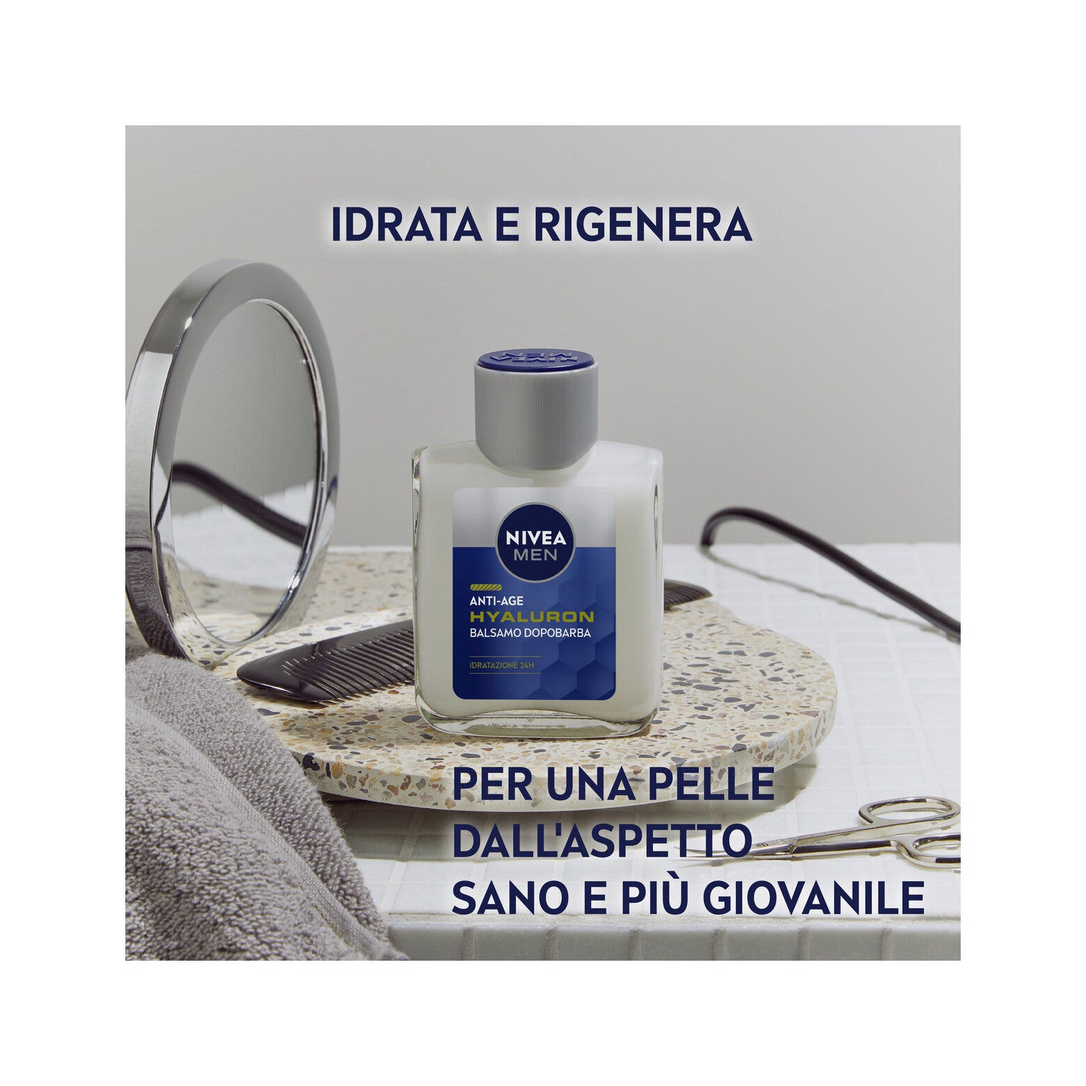 Nivea Men Anti-âge Hyaluron Baume Après-rasage pour homme Hydratant pour peaux matures 100 ml