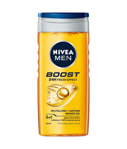 Nivea Men Douche Shampooing Boost Gel Douche Énergisant pour Homme Visage, Corps et Cheveux 250 ml