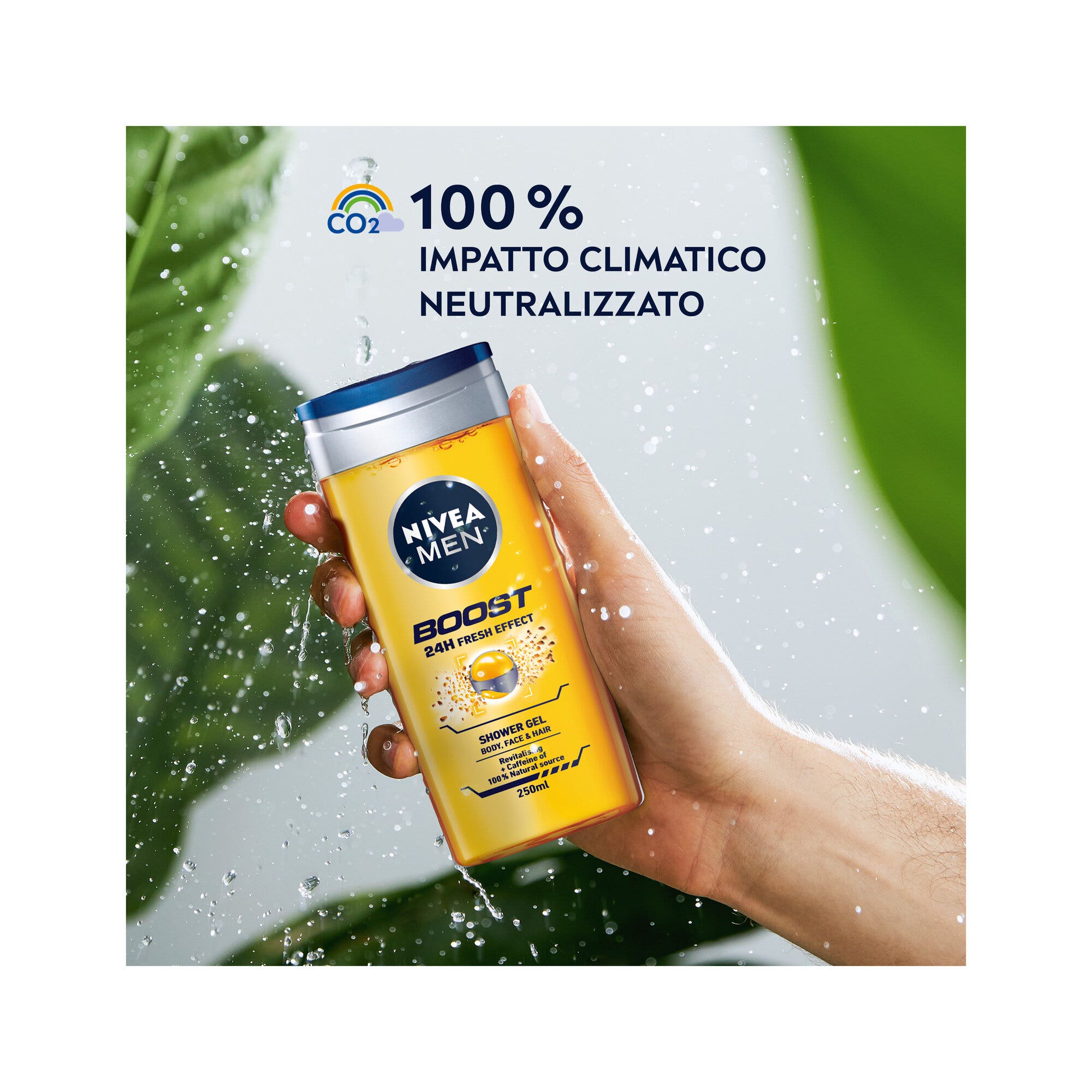 Nivea Men Douche Shampooing Boost Gel Douche Énergisant pour Homme Visage, Corps et Cheveux 250 ml