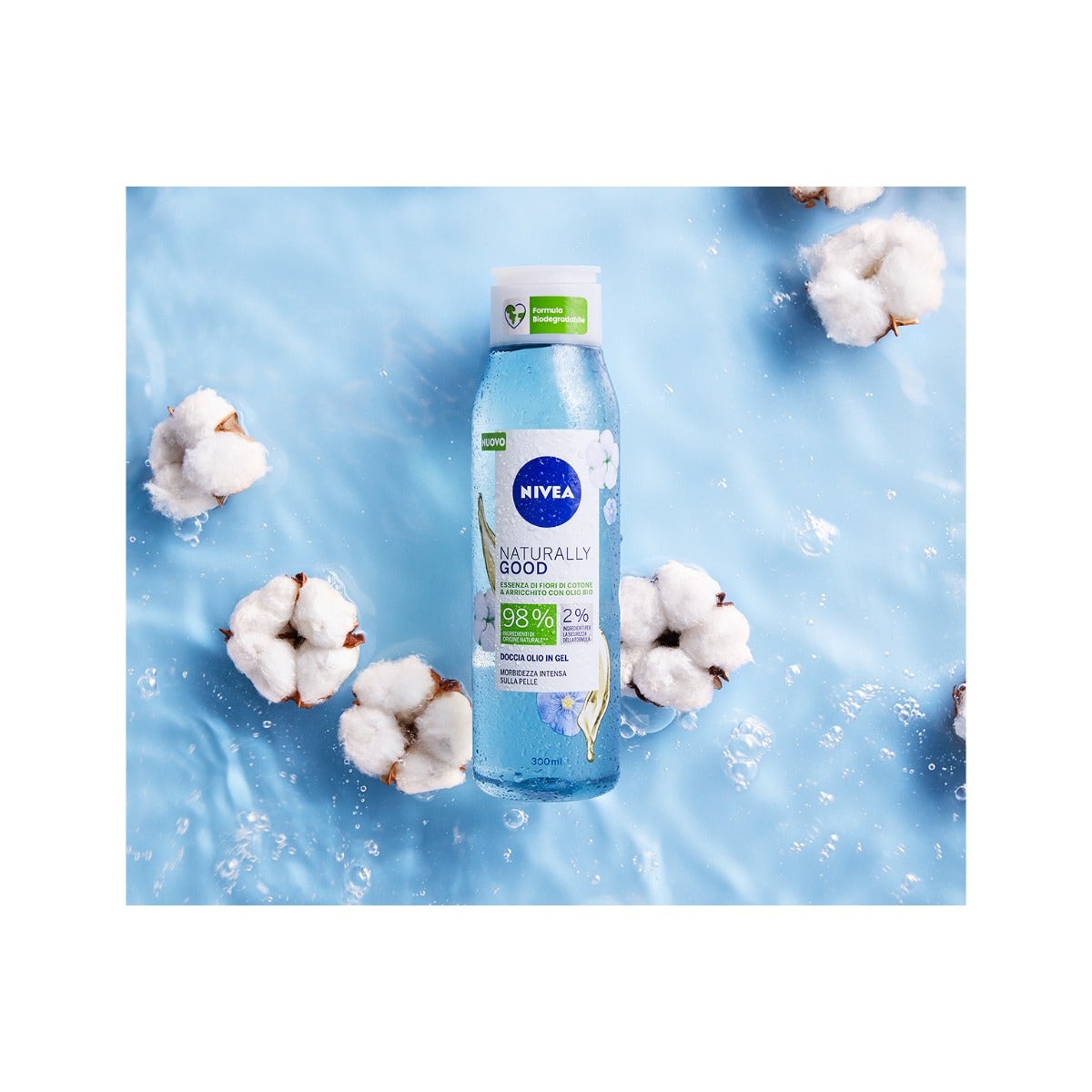 Nivea Naturally Good Doccia Olio In Gel Fiori Di Cotone 300ml