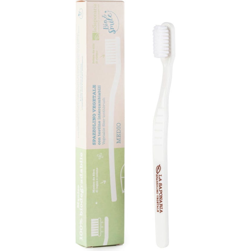 La Saponaria Bio&Smile Spazzolino Fibra Vegetale Setole Medie 1 Pezzo