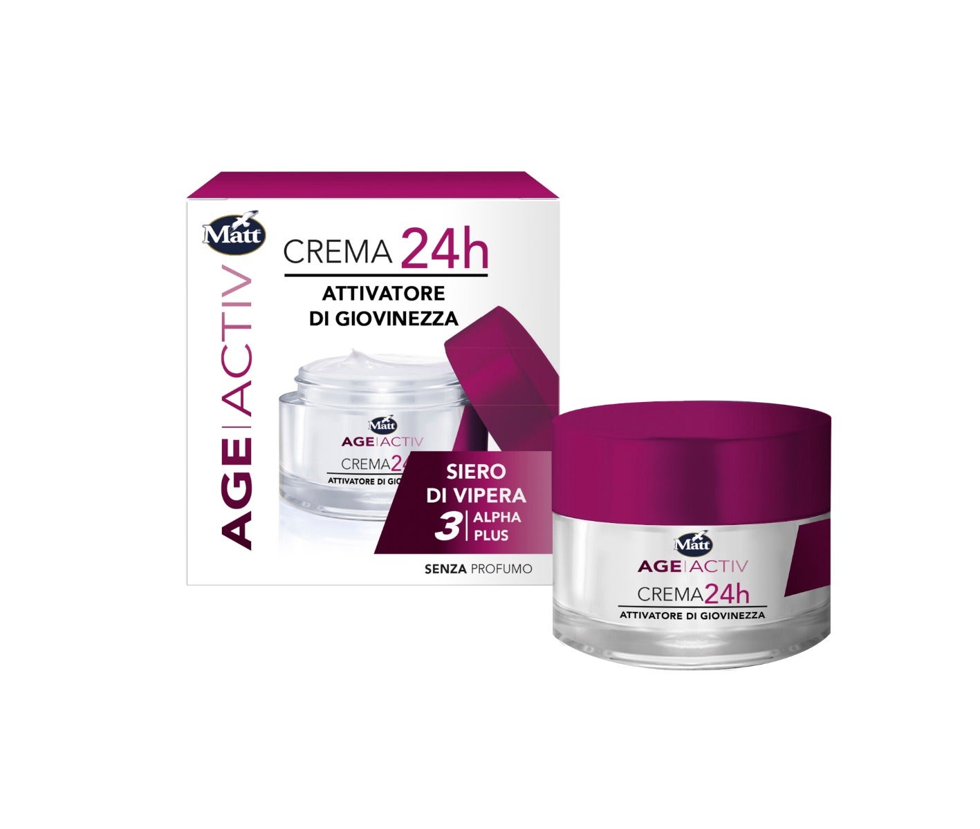 Matt Age Active Crème Visage 24H Activateur de Jeunesse Sérum à la Vipère 50 ml