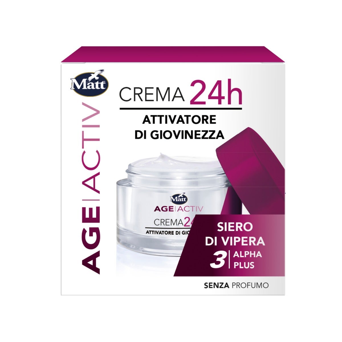 Matt Age Active Crème Visage 24H Activateur de Jeunesse Sérum à la Vipère 50 ml