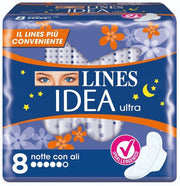 Lines Idea Ultra Nuit avec Ailes 8 Serviettes