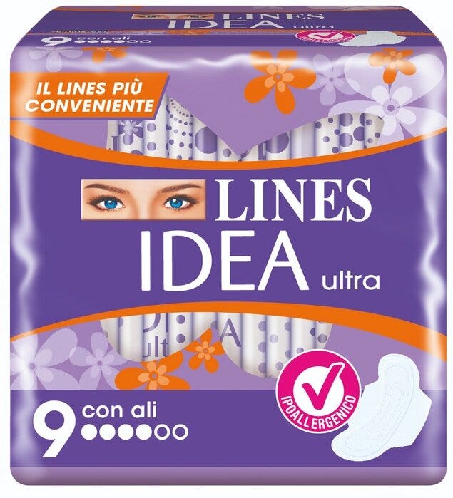 Lines Idea Ultra Jour avec Ailes 9 Serviettes