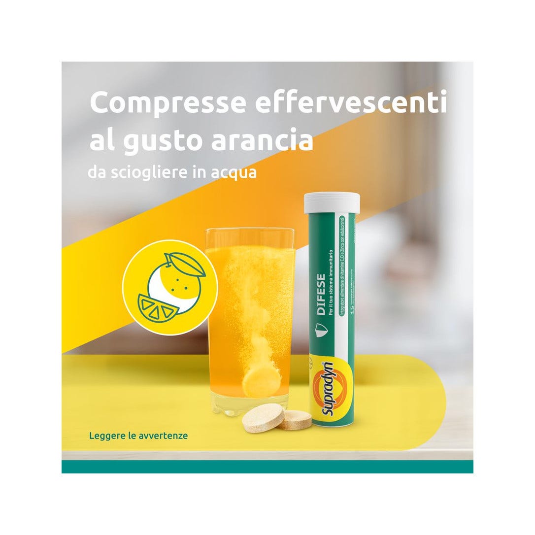Supradyn Défenses Adulte Complément alimentaire pour le système immunitaire à la vitamine C, D et au zinc 30 comprimés effervescents