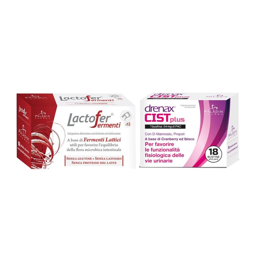 Lactofer Ferments 12 sachets + Drenax Forte Cist Plus 18 sticks