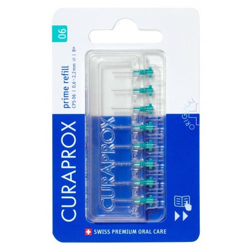 Curaprox CPS 06 Brossettes interdentaires Prime Recharge Turquoise 8 pièces