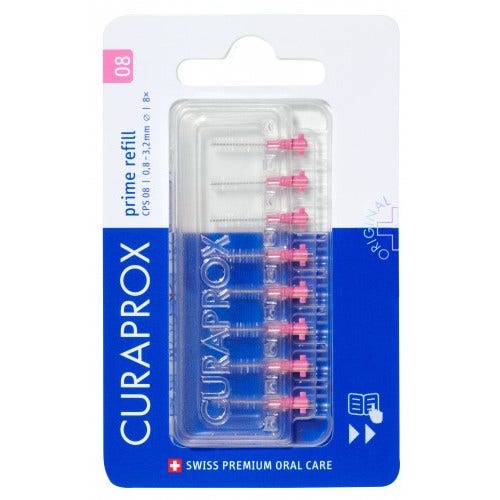 Curaprox CPS 08 Brossettes interdentaires Prime Recharge Rose 8 pièces