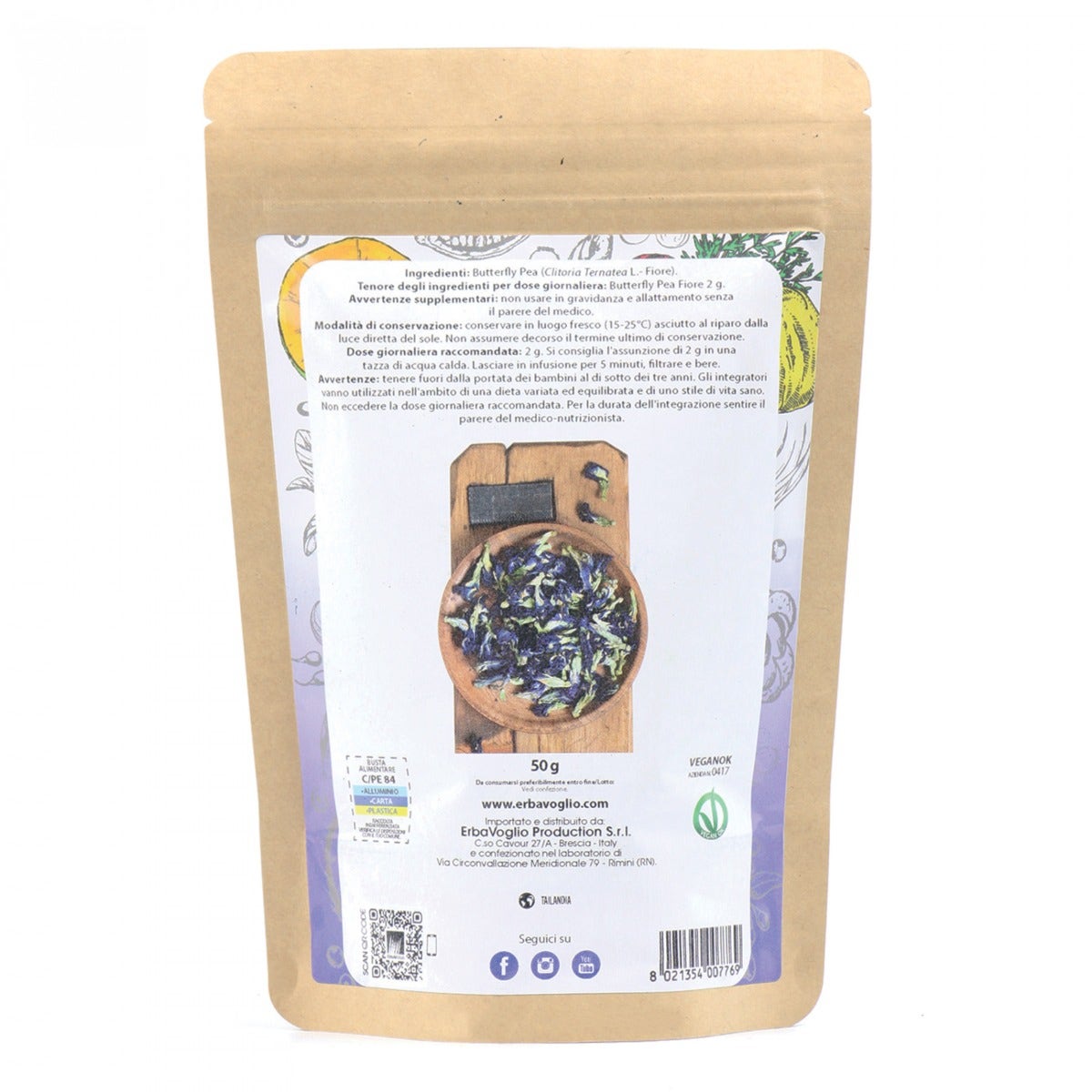 Erbavoglio Thé à la fleur de papillon 50 g
