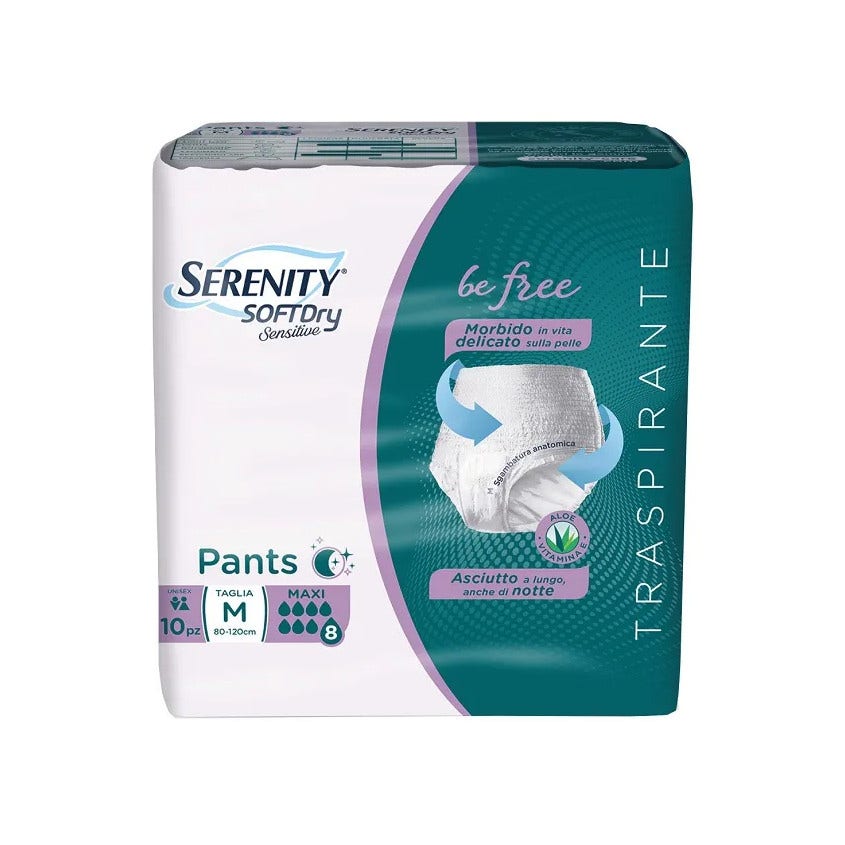 Serenity Pants Be Free Culottes pour l'incontinence taille M, absorption maxi, 10 pièces