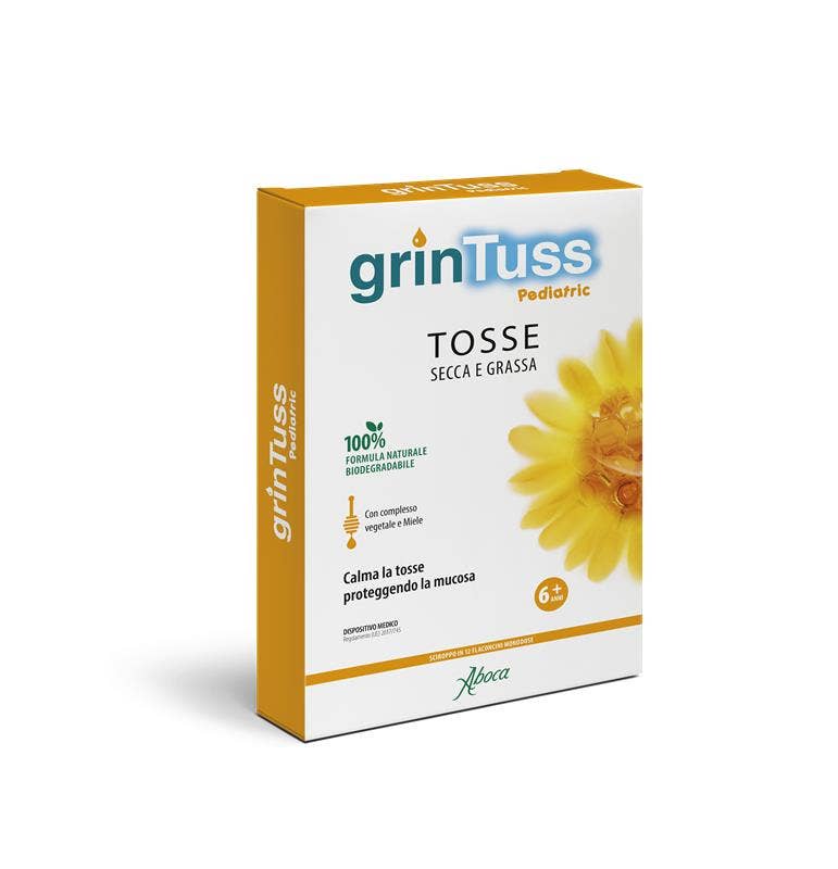 Aboca Grintuss Pédiatrique Sirop contre la toux pour enfants 12 flacons