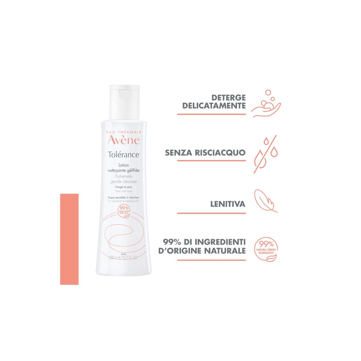 Avene Tolerance Lozione Detergente In Gel Viso E Occhi Pelli Sensibili Reattive 400ml