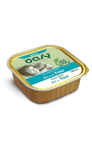 Oasy Délicieux Pâté pour Chats Adultes Riche en Truite 100 g