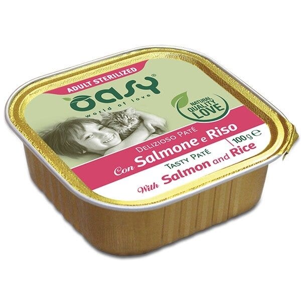Oasy Délicieux pâté pour chats adultes riche en saumon 100 g
