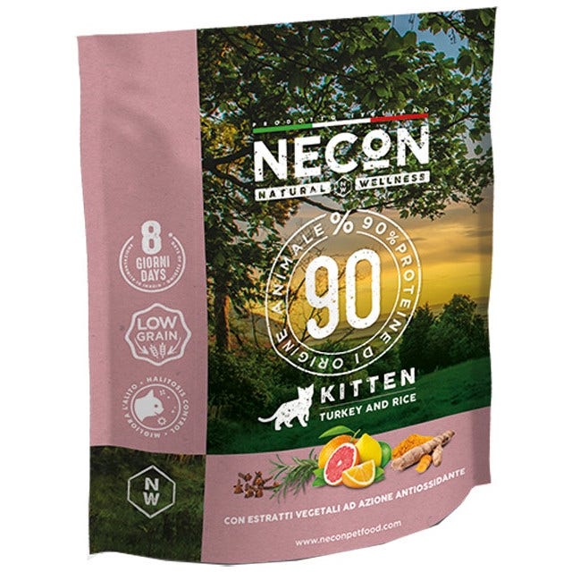 Necon Natural Wellness Kitten Croquettes Dinde et Riz pour Chats Chiots Sac de 400 g