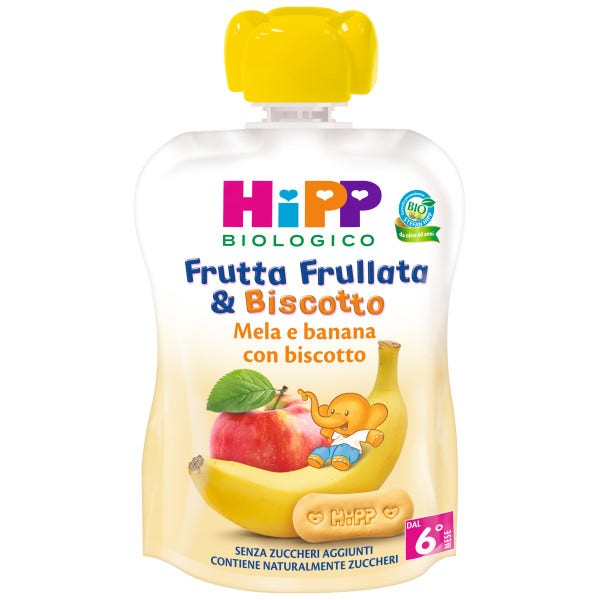 Hipp Purée de fruits Pomme Banane Biscuit 90 ml 6 mois+