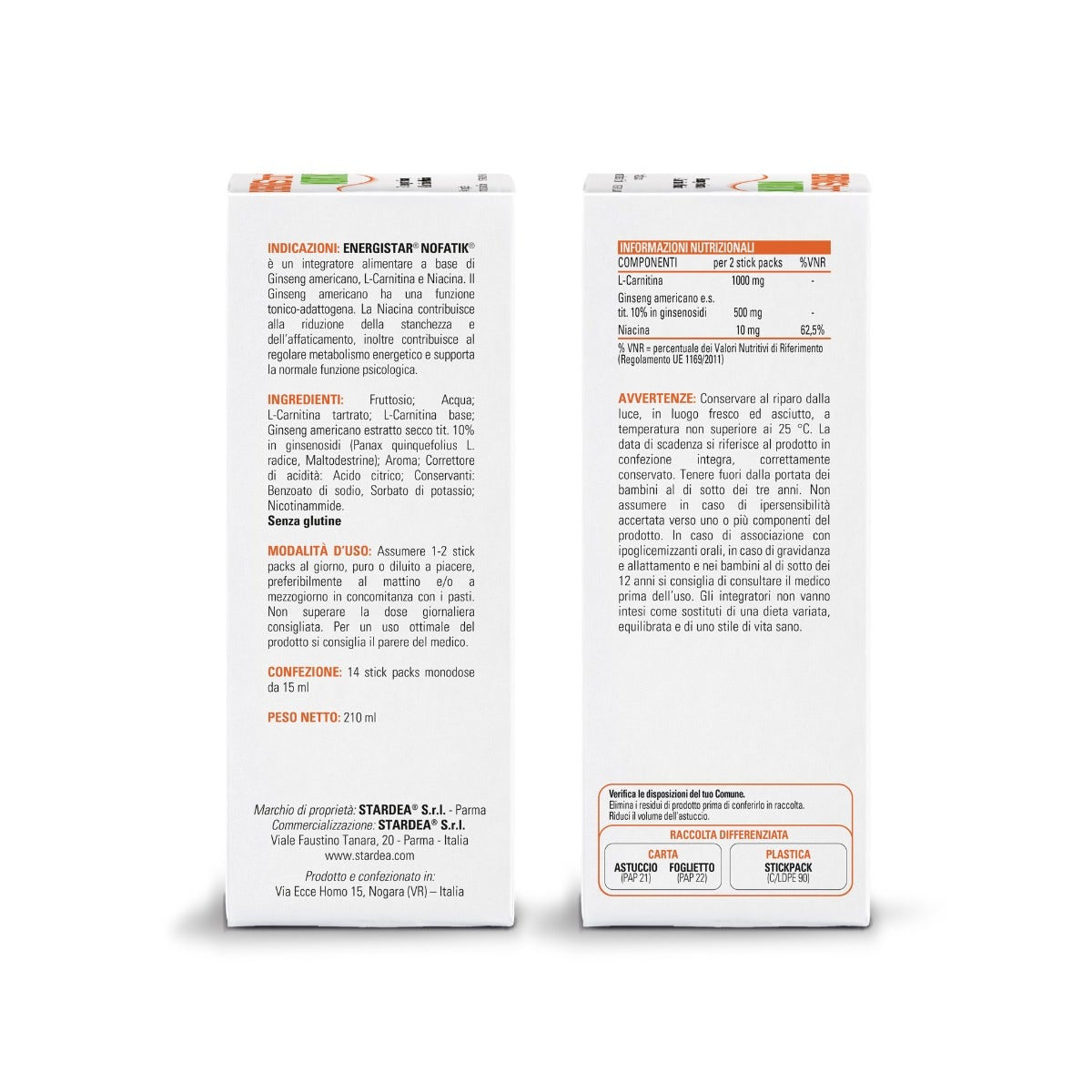 Energistar Nofatik 14 sticks de 15 ml