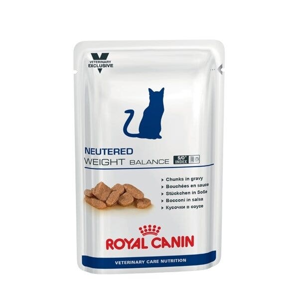 Royal Canin Veterinary Diet Neutered Weight Balance Nourriture humide pour chats 12 x 85 g