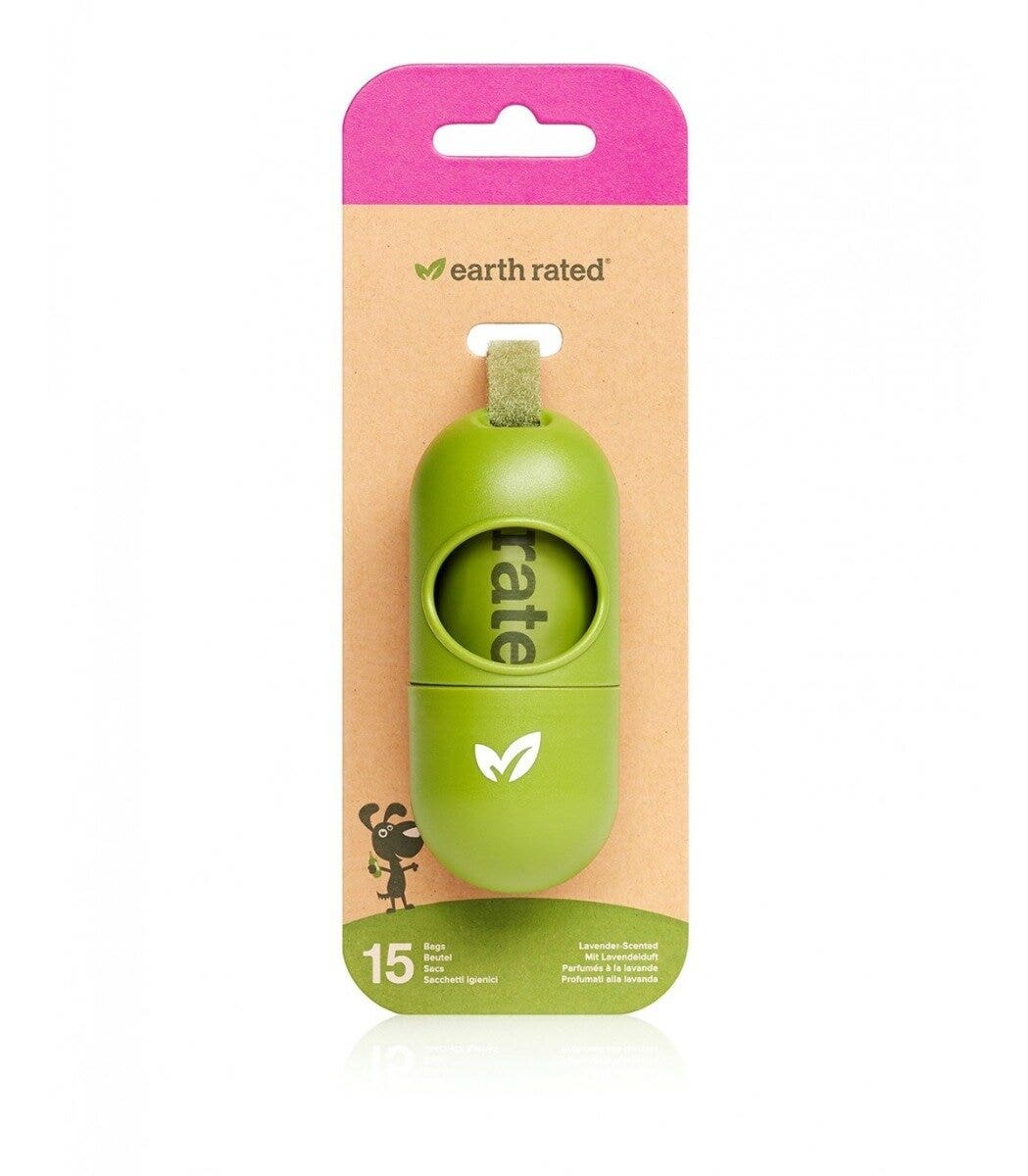Earth Rated Distributore + Sacchetti Biodegradabili Fragranza Lavanda 1 Rotolo x 15 Sacchetti