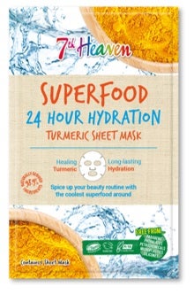 7th Heaven Masque visage Superfood en tissu de bambou au curcuma