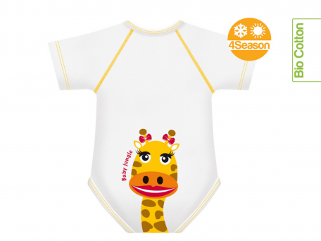 J Bimbi Body 0-36M Coton bio 4 saisons Baby Jungle Girafe