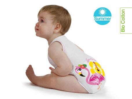 J Bimbi Body 0-36 Mesi Fresco Cotone Summer Fenicottero