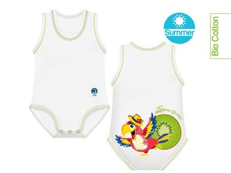 J Bimbi Body 0-36 Mesi Fresco Cotone Summer Pappagallo