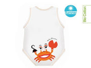 J Bimbi Body pour nouveau-né 0-36 mois en coton biologique frais, motif crabe