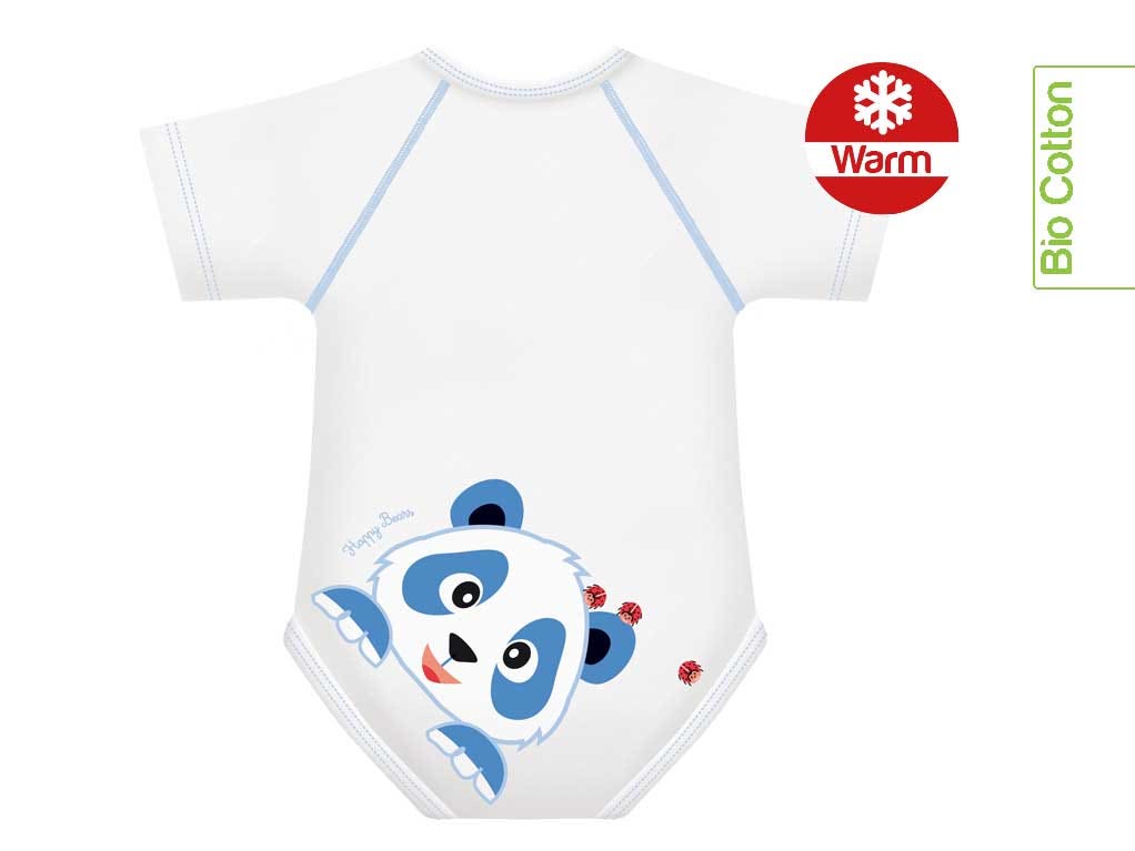 J Bimbi Body bio d'hiver en coton chaud, motif panda, 0-36 mois