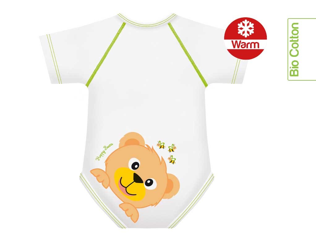 J Bimbi Body bio d'hiver en coton chaud Ours 0-36 mois