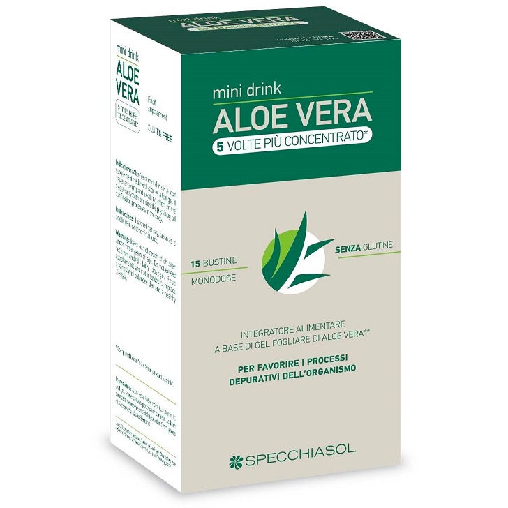 Specchiasol Aloe Vera Mini Drink 5 fois plus concentré 15 sachets de 10 ml