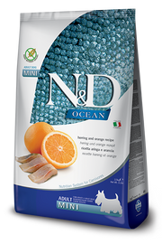 Farmina N&D Ocean Hareng et Orange Chiens Adultes de Petite Taille Sac de 800 g