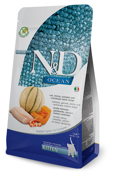 Farmina N&D Ocean Morue et Crevettes Chats Chiots Sac de 1,5 kg