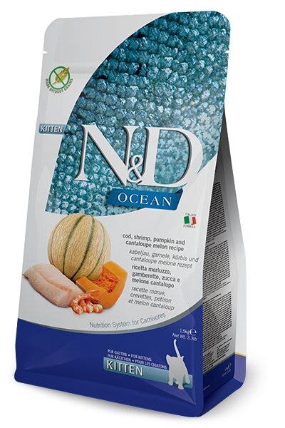 Farmina N&D Ocean Merluzzo E Gamberetto Gatti Cuccioli Sacco 5kg