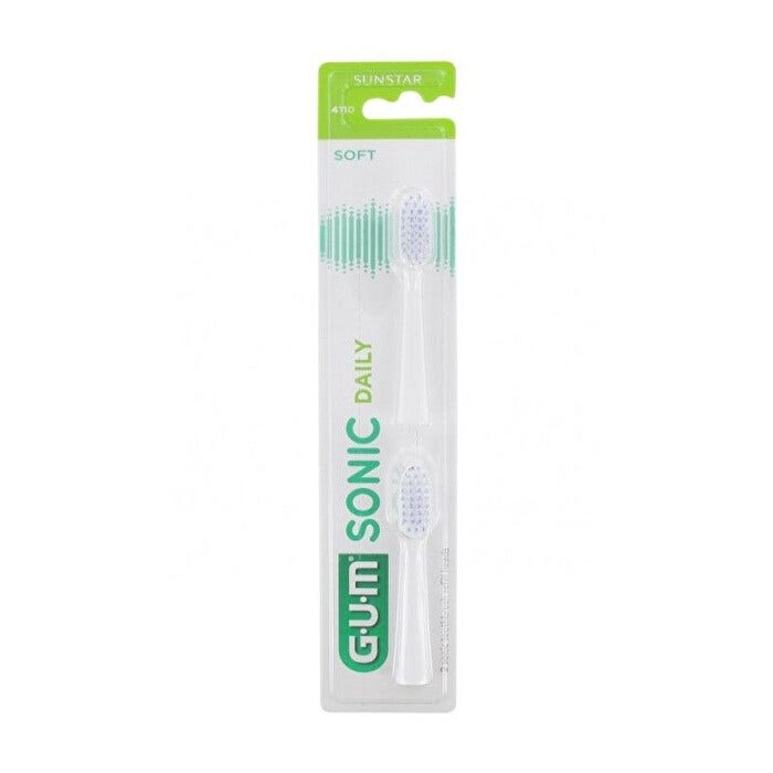 Gum Sonic Daily Soft, lot de têtes de brosse à dents de rechange
