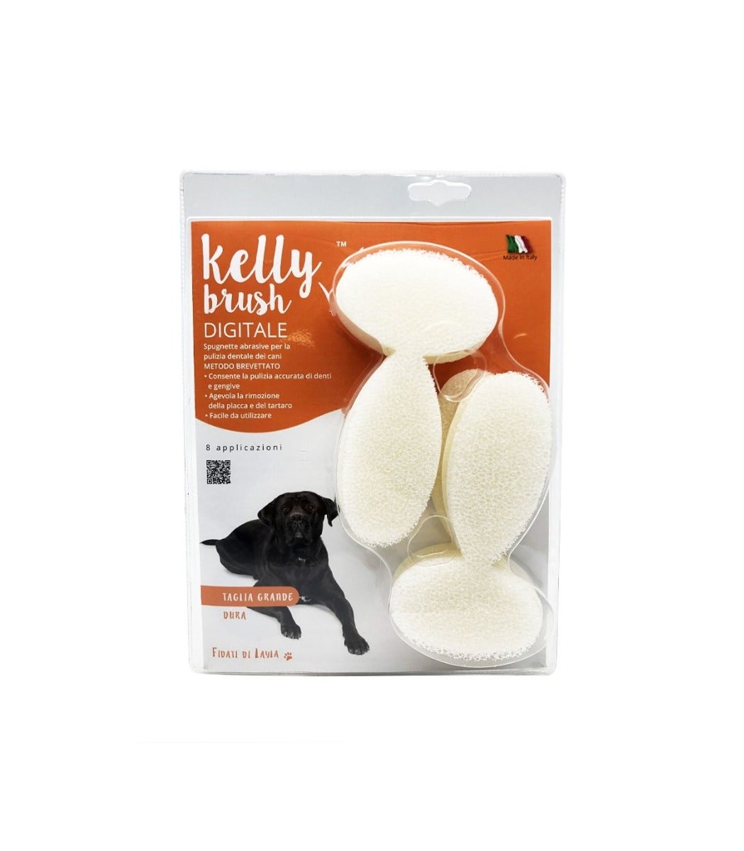 Kit numérique Kelly Brush avec éponges dures anti-tartre, grande taille, pour chiens, 8 utilisations