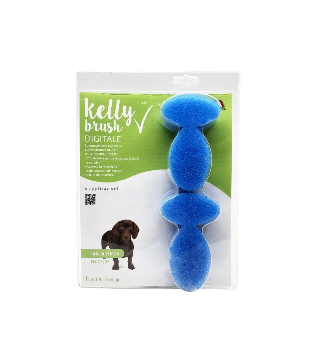 Kit numérique Kelly Brush Éponges douces anti-plaque taille moyenne pour chiens 8 utilisations